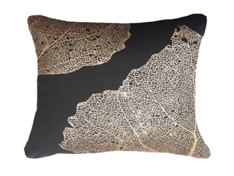 Leaf Bone Black Lounge Cushion